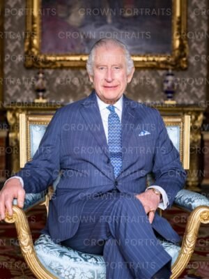 King Charles III photographed in the Blue Drawing Room.