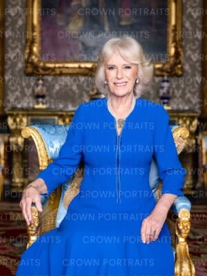 HMQ in the Blue Drawing Room at Buckingham Palace.