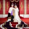 Their Majesties in the Throne Room at Buckingham Palace.