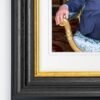 Windsor Framed Print of His Majesty The King seated in the Blue Drawing Room at Buckingham Palace.