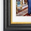 Windsor Framed Print of their Majesties The King and The Queen in the Blue Drawing Room at Buckingham Palace.